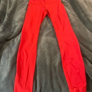 Lululemon Bold Red Wunder train 25”With Pockets Leggings Size 2 NEW Without Tags